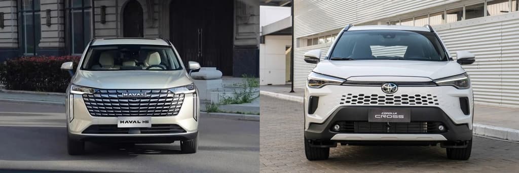 Comparativo: Haval H6 2026 ou Corolla Cross? Veja qual SUV híbrido entrega mais pelo seu investimento